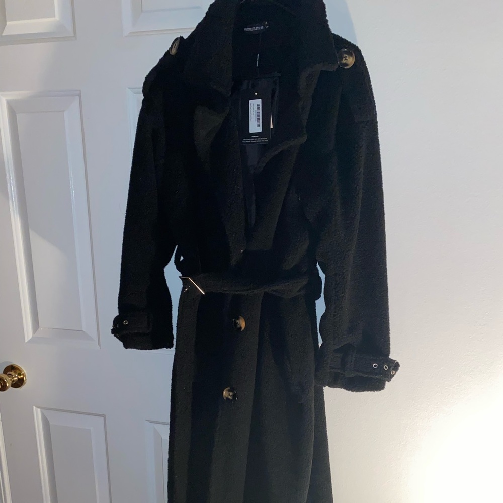 Black teddy pretty little thing coat